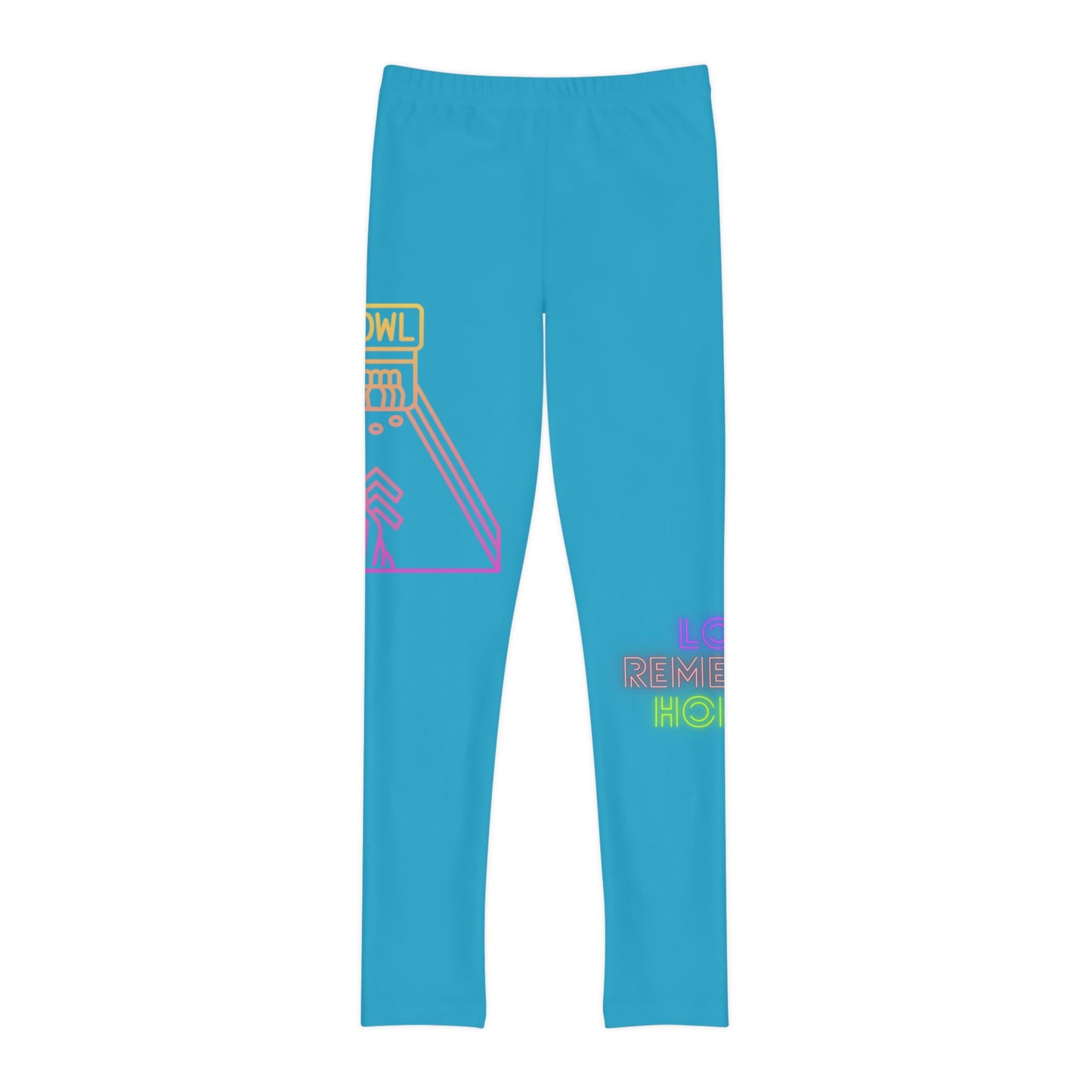 Youth Full-Length Leggings: Bowling Turquoise