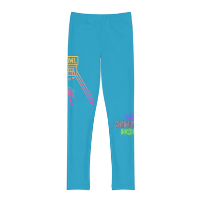 Youth Full-Length Leggings: Bowling Turquoise