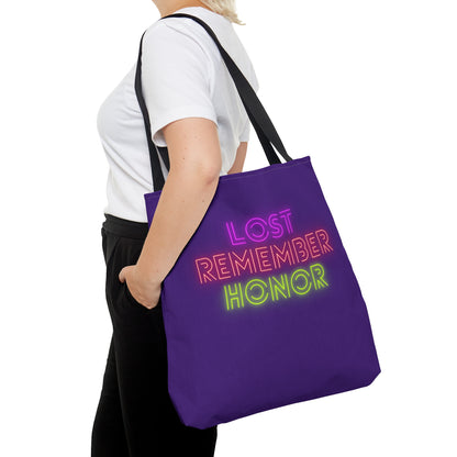 Tote Bag: Lost Remember Honor Purple