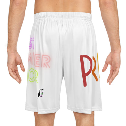 Basketball Shorts: LGBTQ Pride White