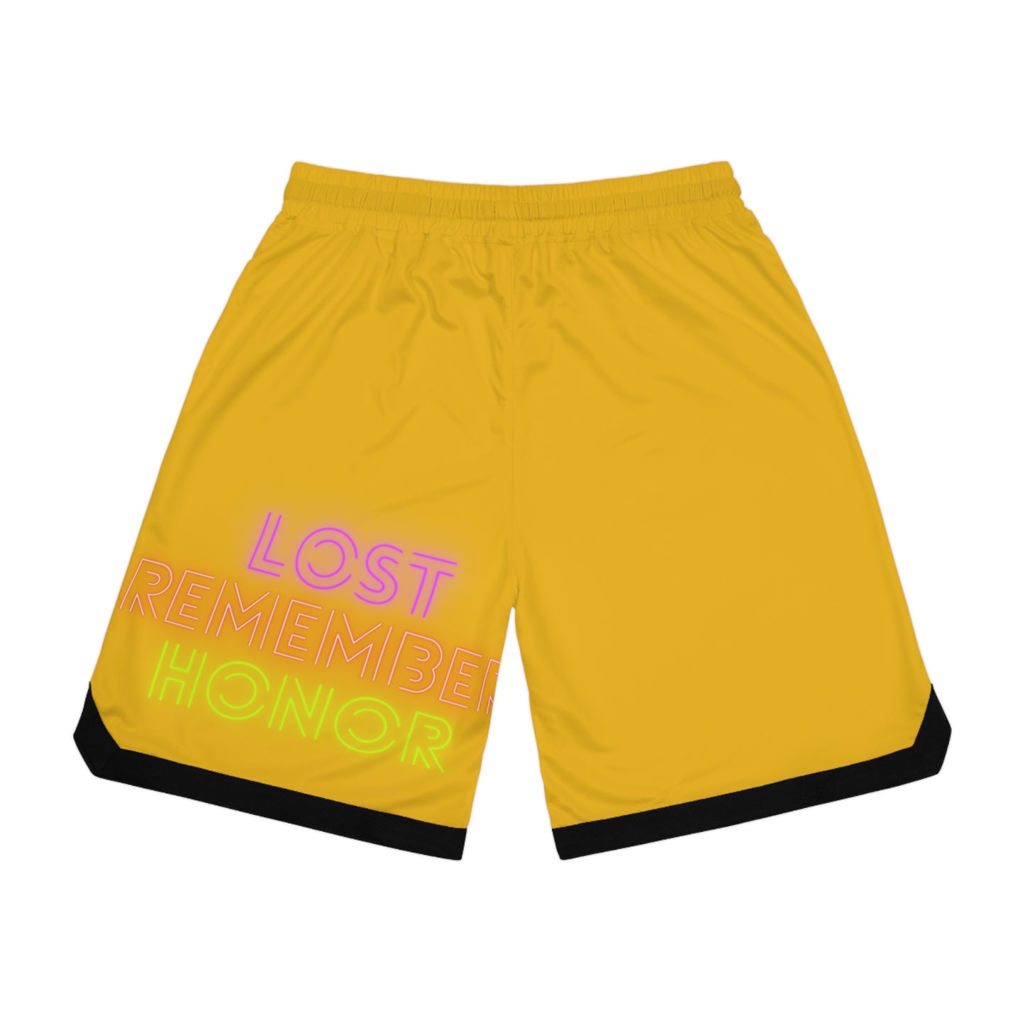 Basketball Rib Shorts: Crazy Penguin World Logo Yellow