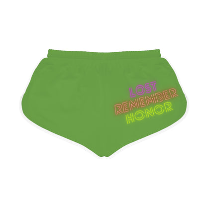 Women's Relaxed Shorts: Crazy Penguin World Logo Green