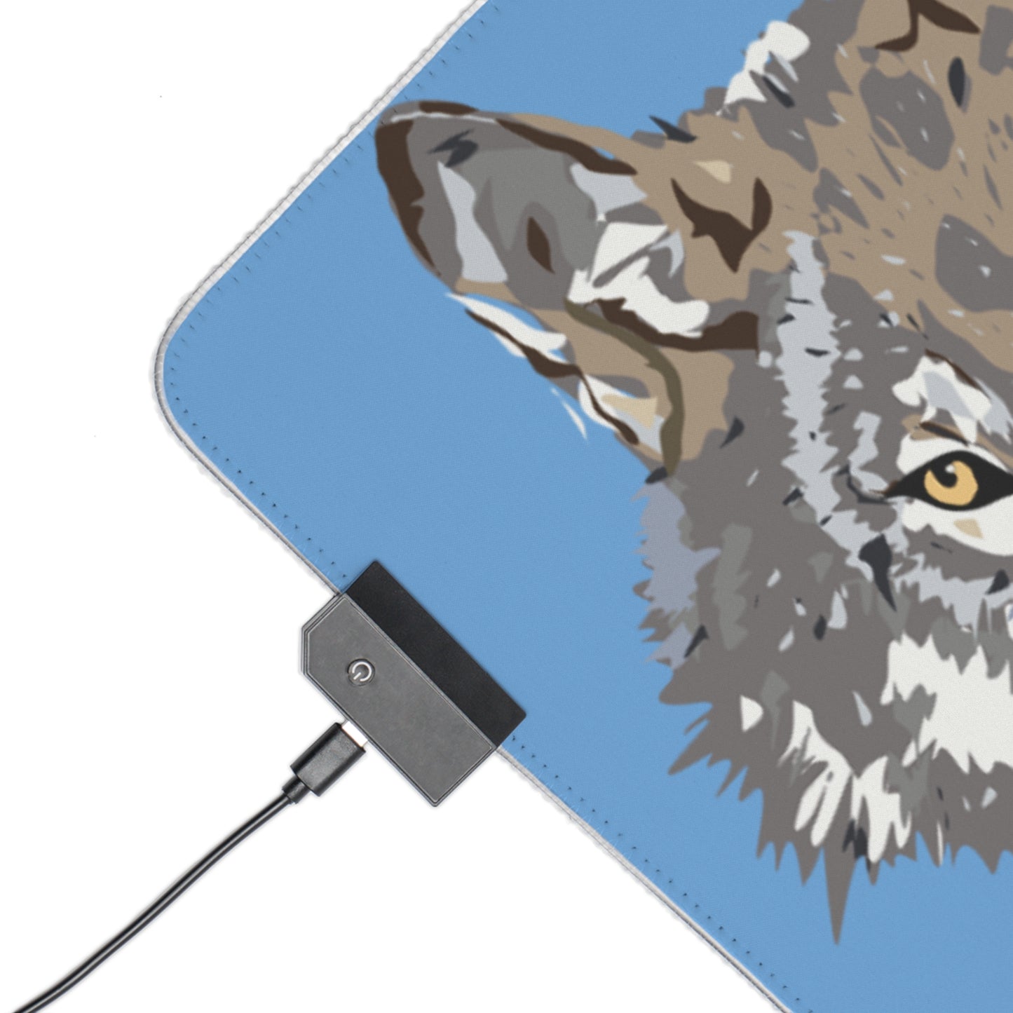 LED Gaming Mouse Pad: Wolves Lite Blue