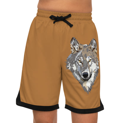 Basketball Rib Shorts: Wolves Lite Brown