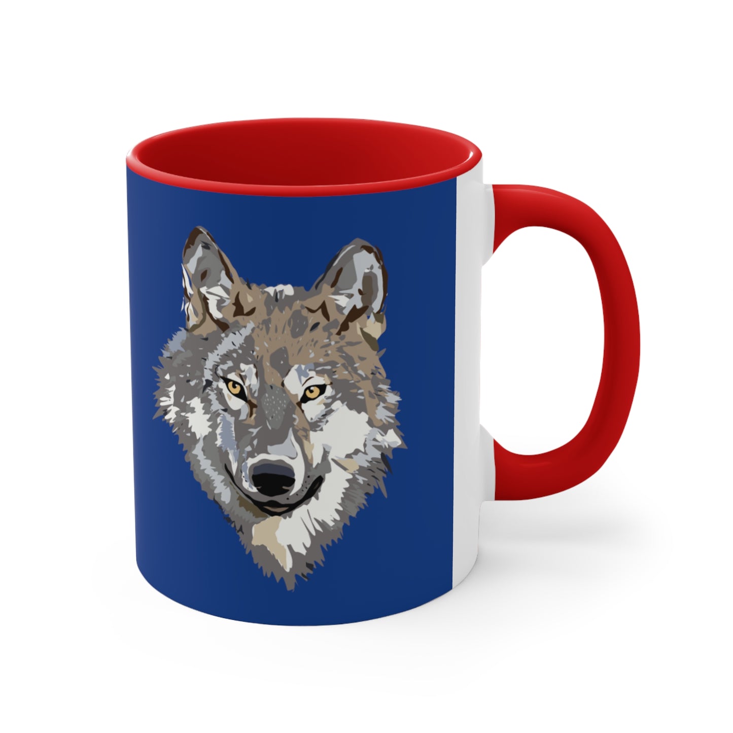 Accent Coffee Mug, 11oz: Wolves Dark Blue