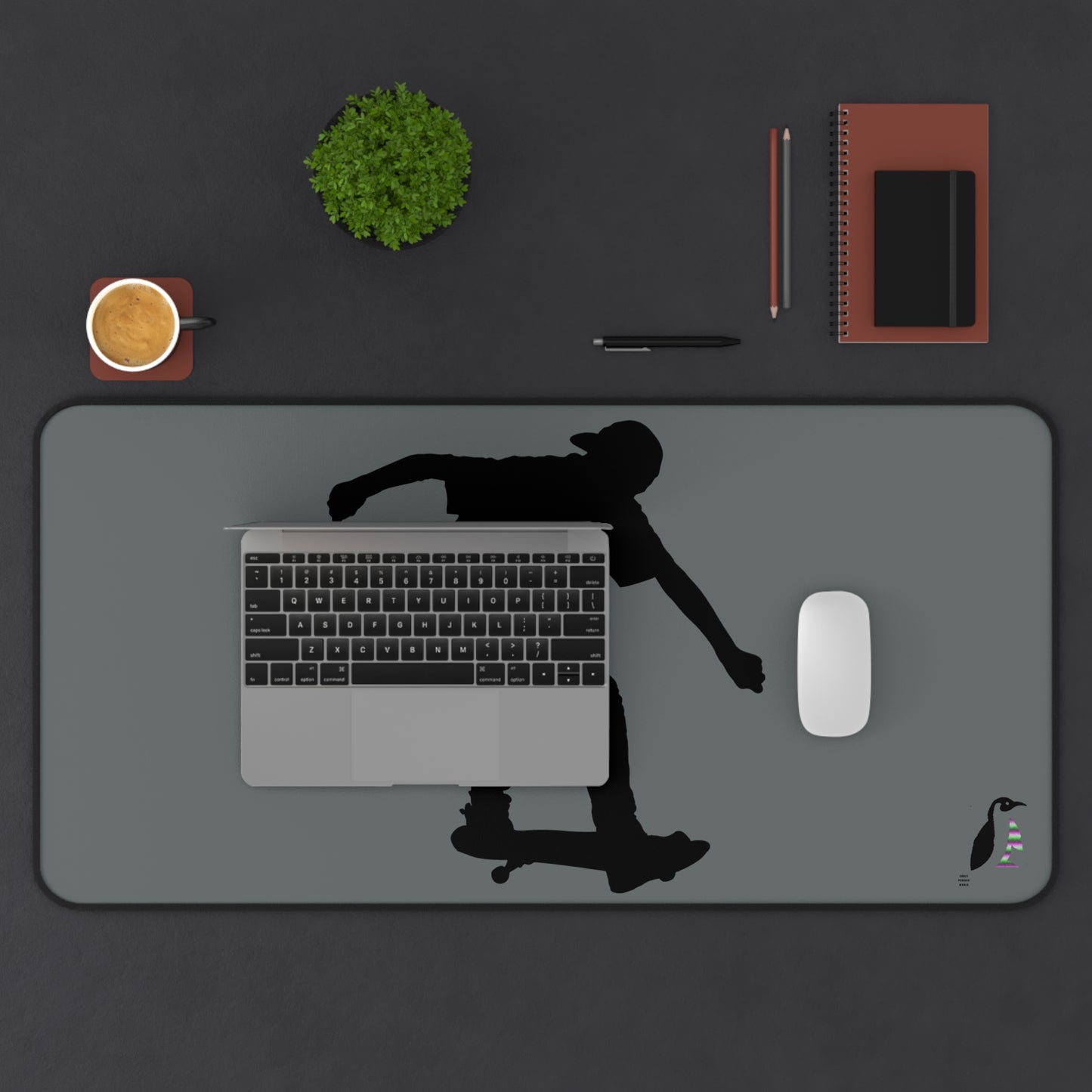 Desk Mat: Skateboarding Dark Grey