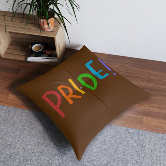 Tufted Floor Pillow, Square: LGBTQ Pride Brown