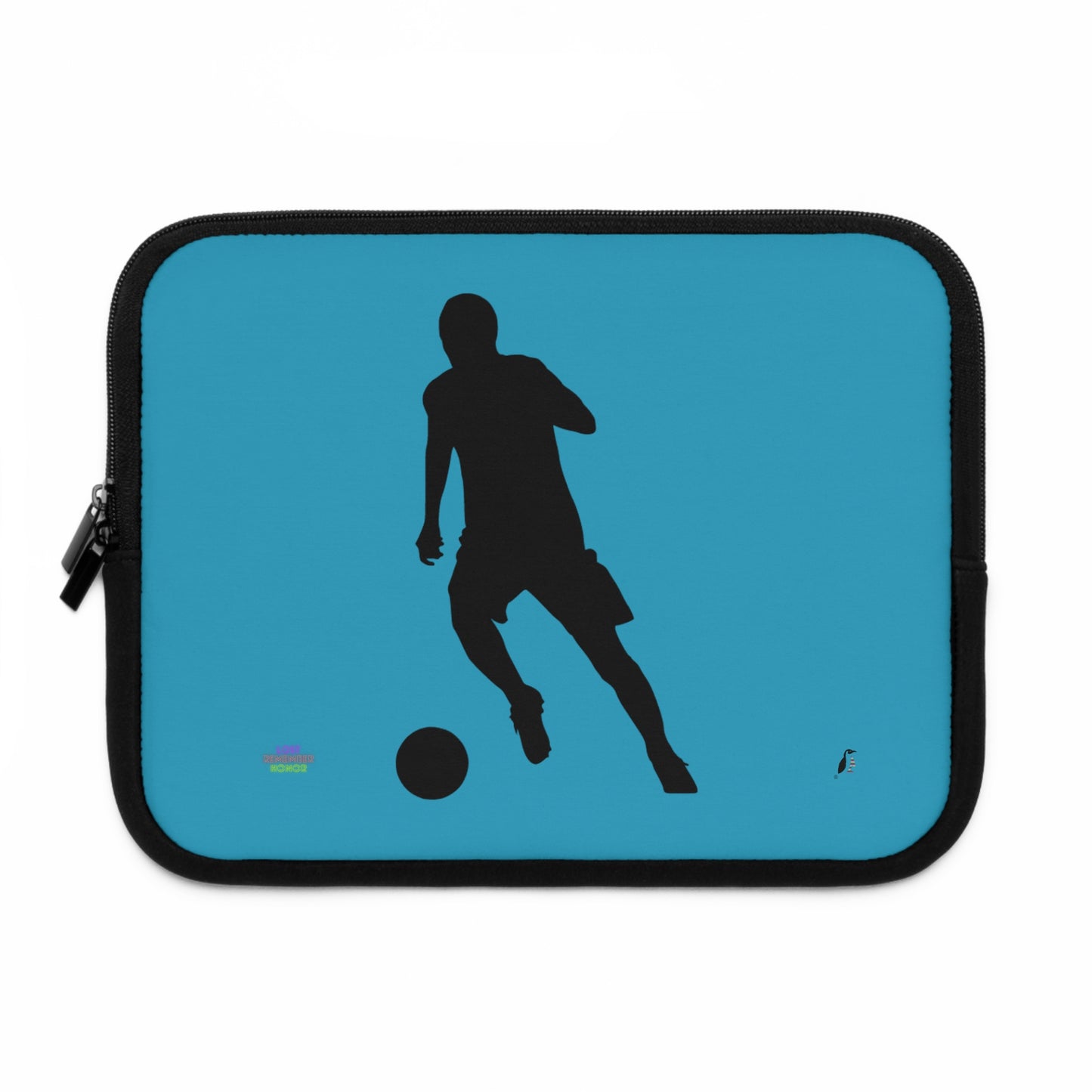 Laptop Sleeve: Soccer Turquoise