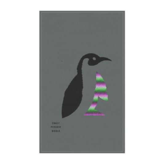 Kitchen Towel: Crazy Penguin World Logo Dark Grey
