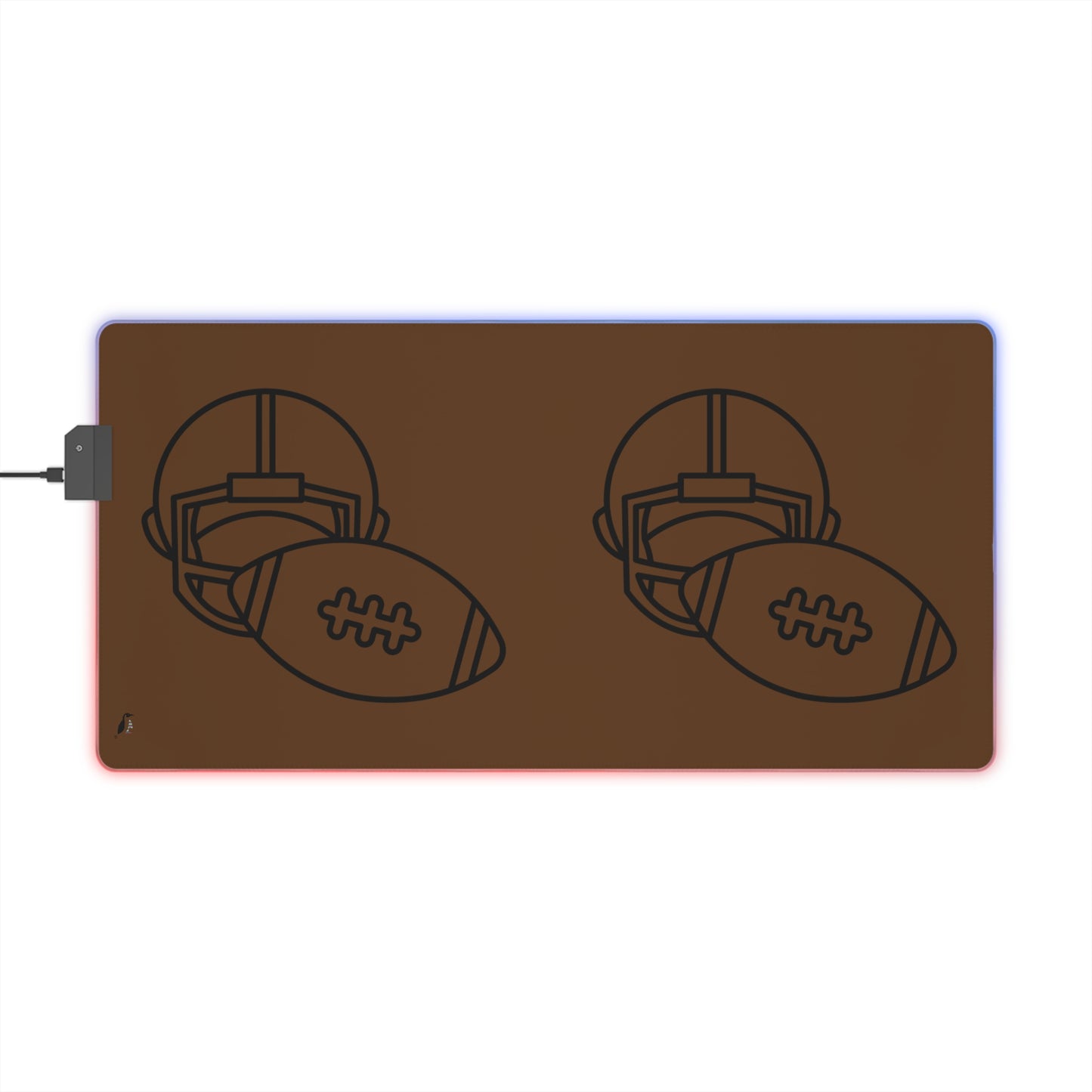 LED Gaming Mouse Pad: Football Brown