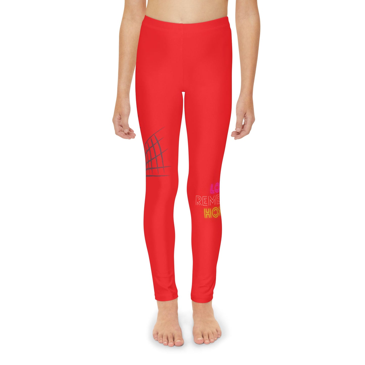 Youth Full-Length Leggings: Volleyball Red