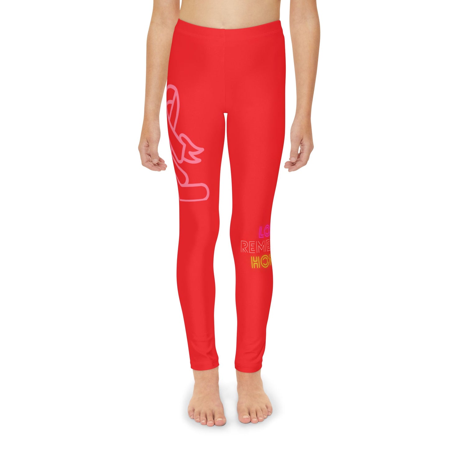 Youth Full-Length Leggings: Fight Cancer Red