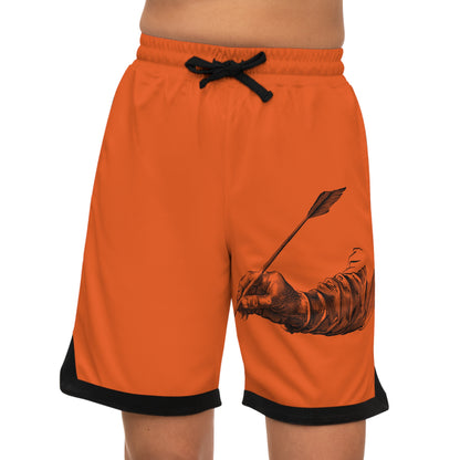 Basketball Rib Shorts: Writing Orange