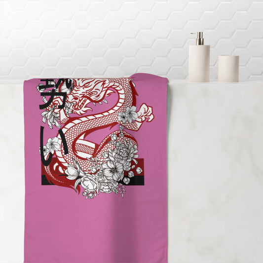 Mink-Cotton Towel: Dragons Lite Pink