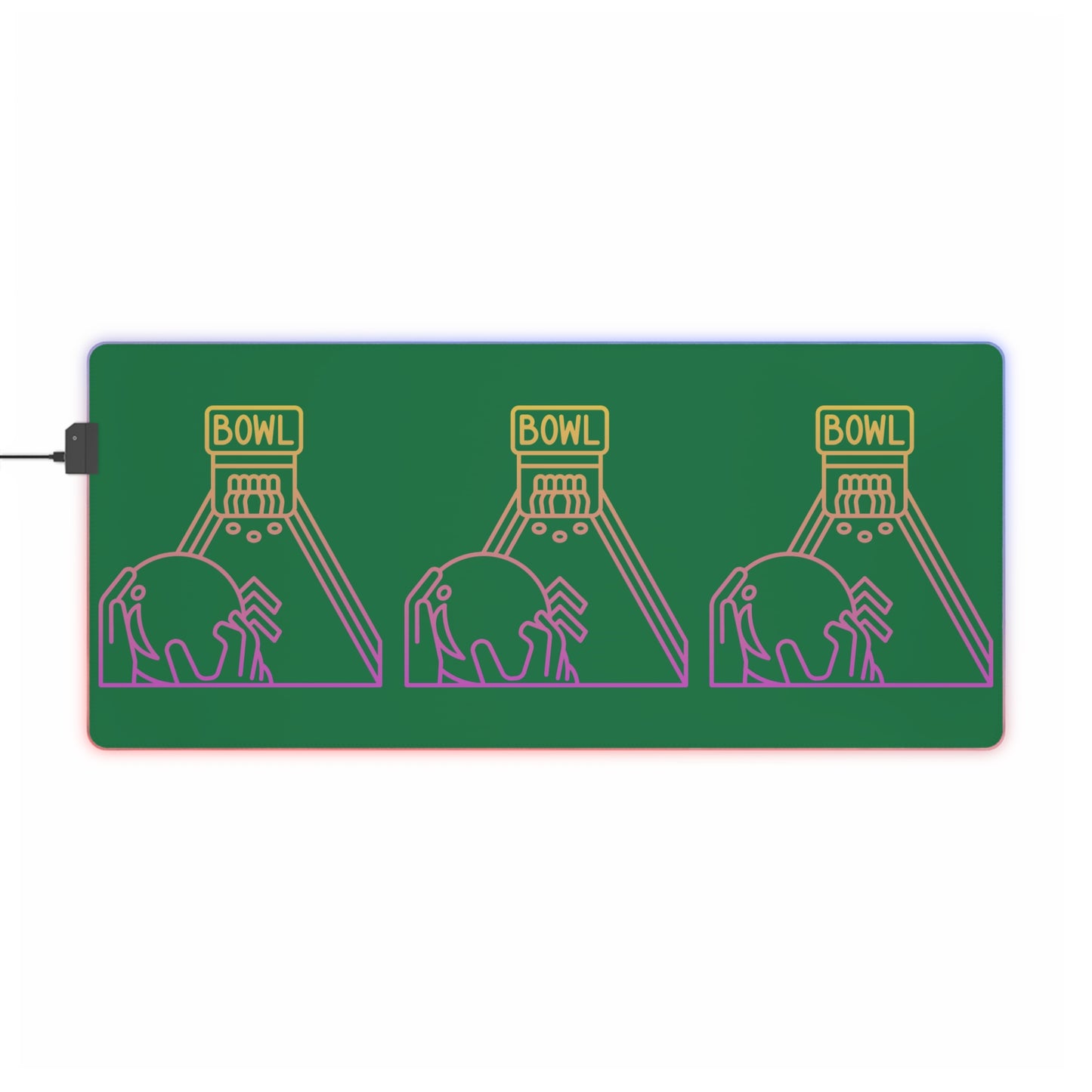 LED Gaming Mouse Pad: Bowling Dark Green