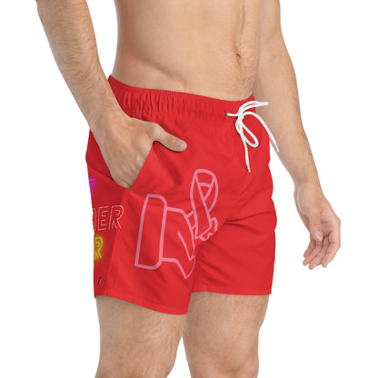 Swim Trunks: Fight Cancer Red