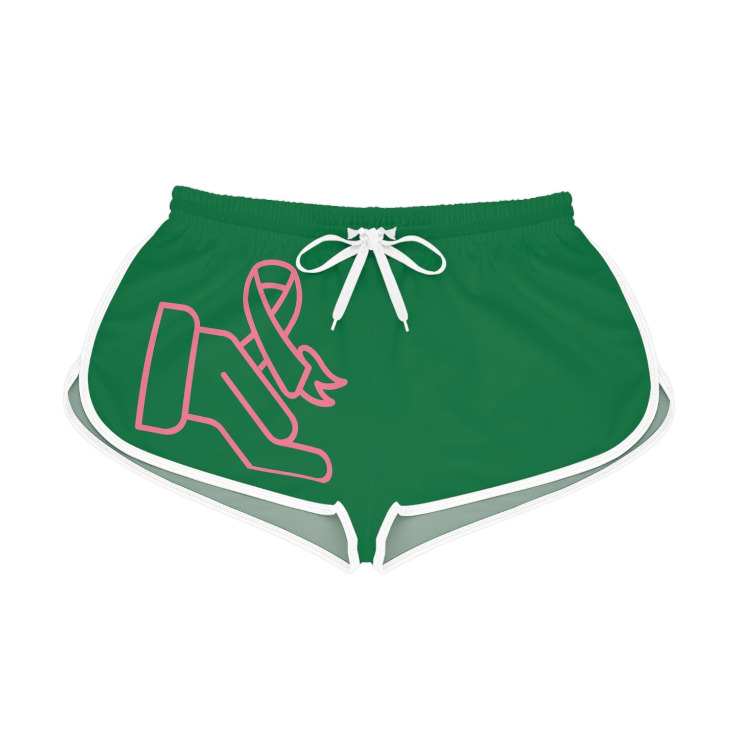 Women's Relaxed Shorts: Fight Cancer Dark Green