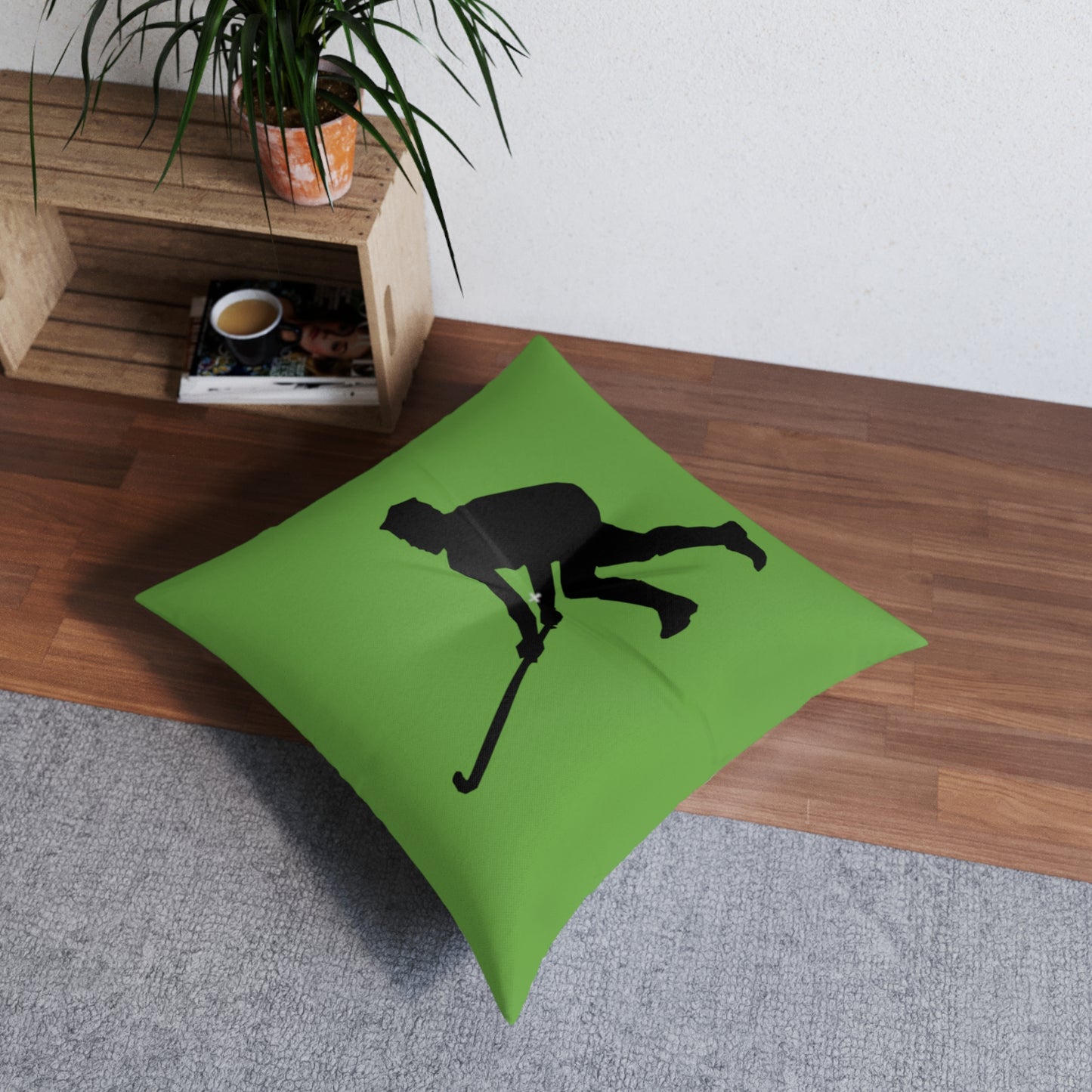 Tufted Floor Pillow, Square: Hockey Green