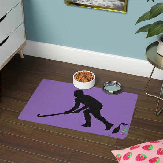 Pet Food Mat: Hockey Lite Purple