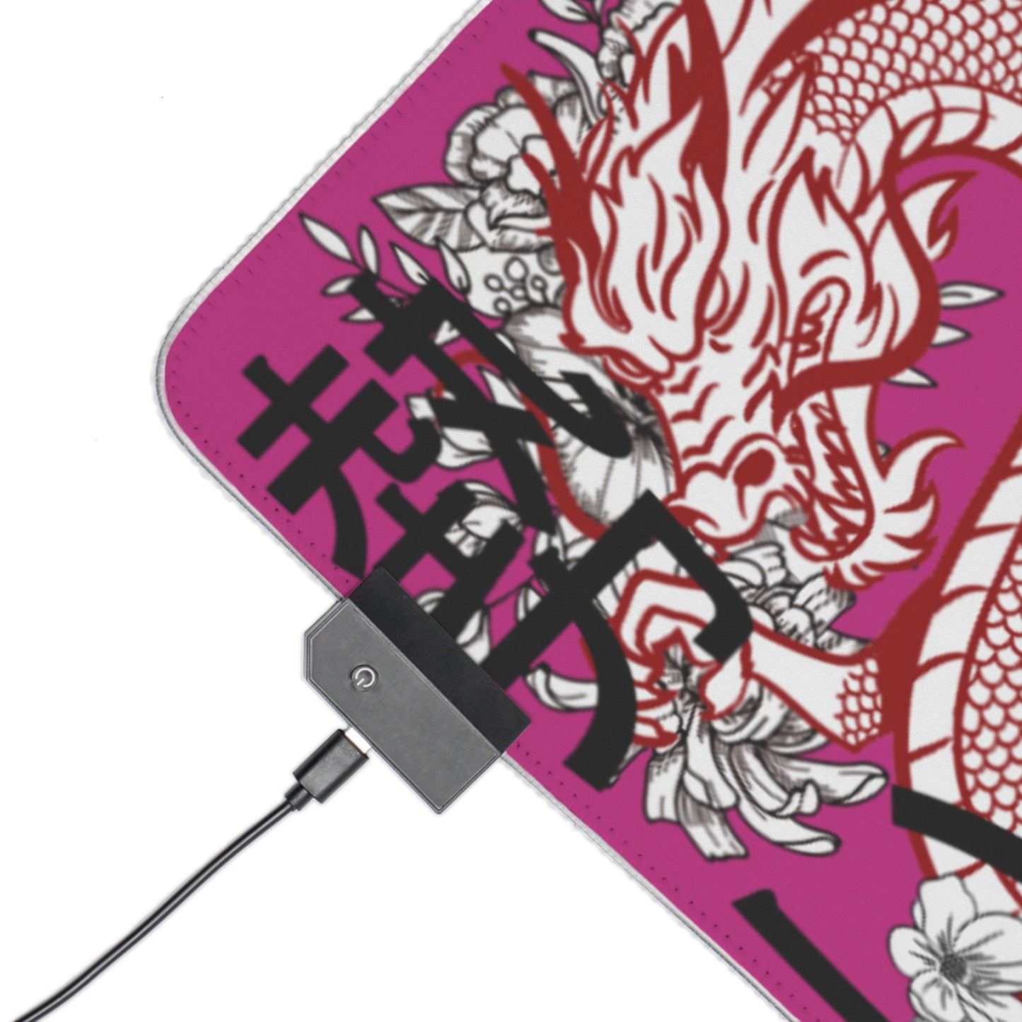 LED Gaming Mouse Pad: Dragons Pink