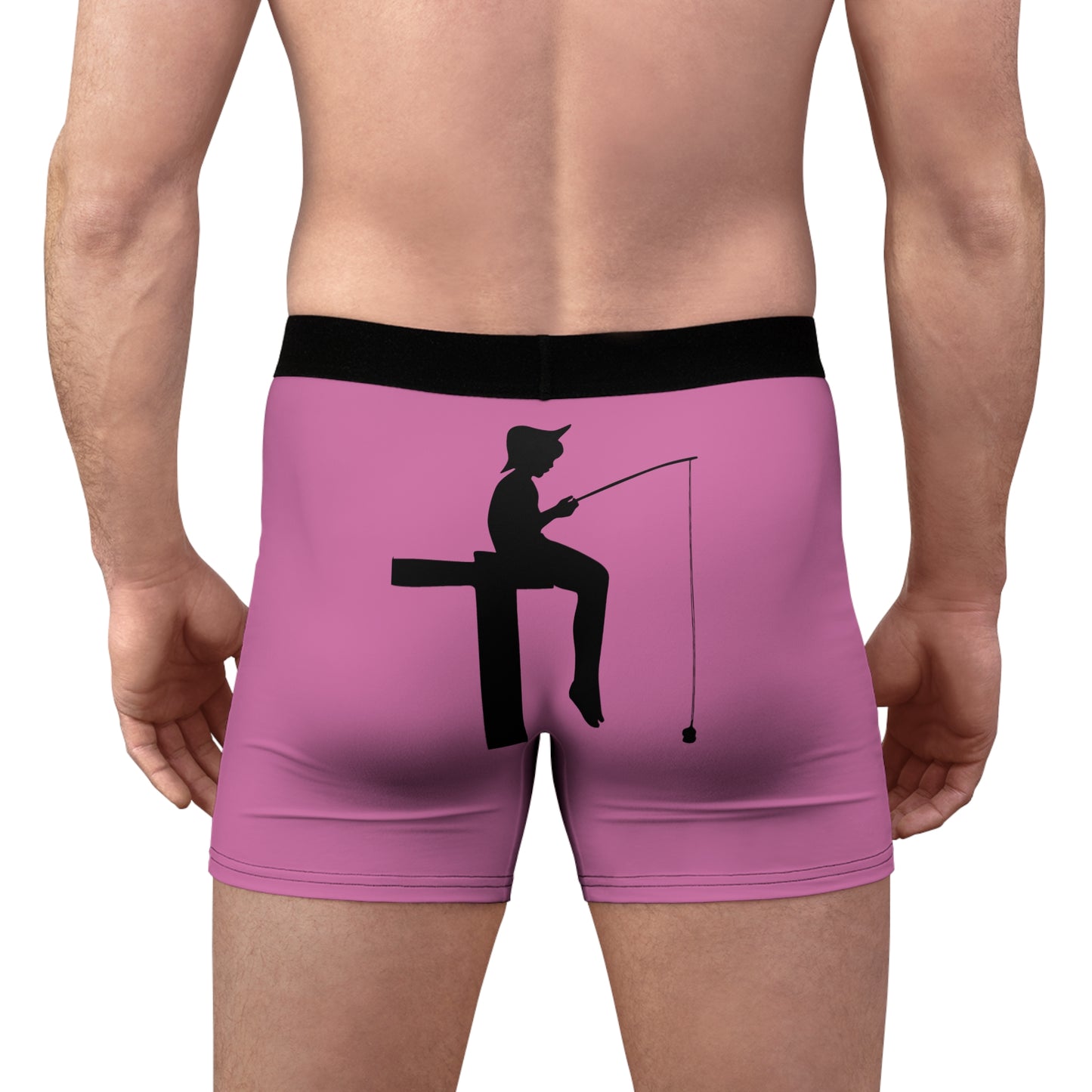 Men's Boxer Briefs: Fishing Lite Pink