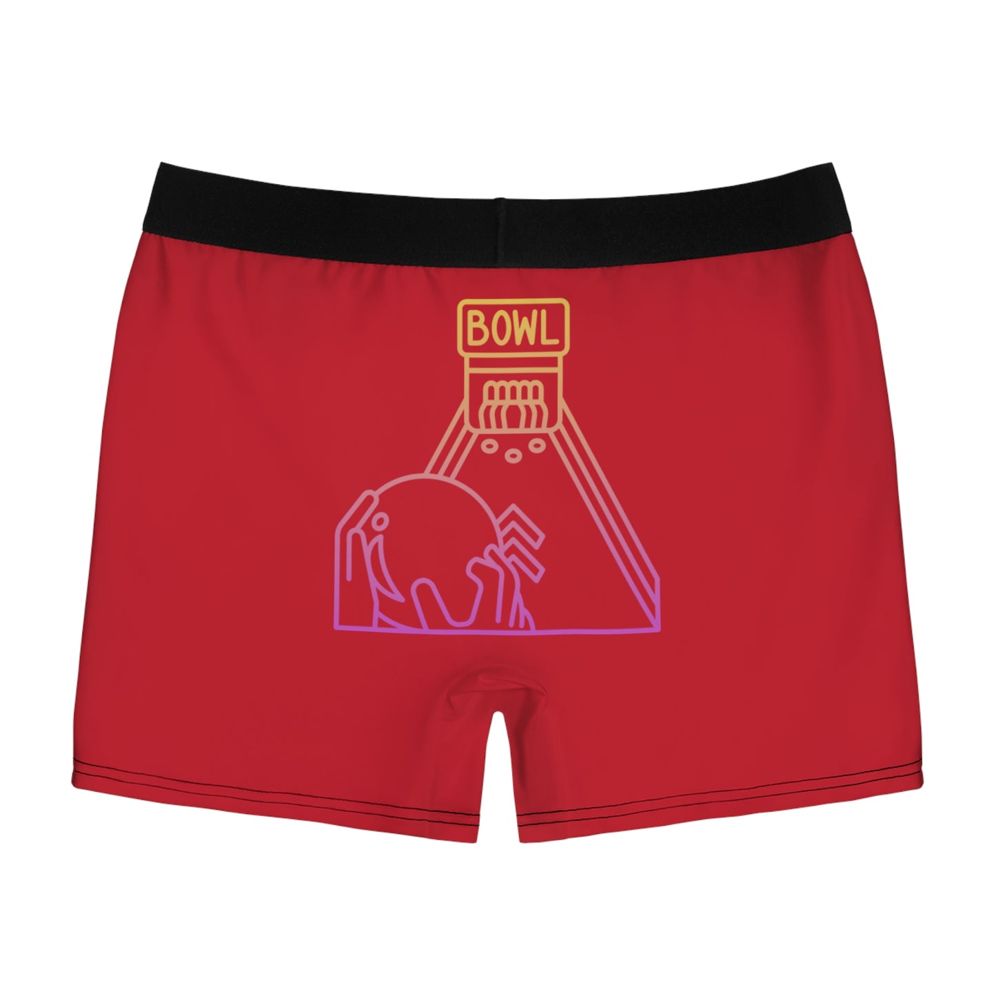 Men's Boxer Briefs: Bowling Dark Red