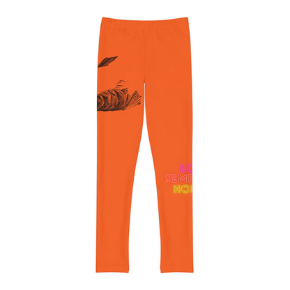 Youth Full-Length Leggings: Writing Orange