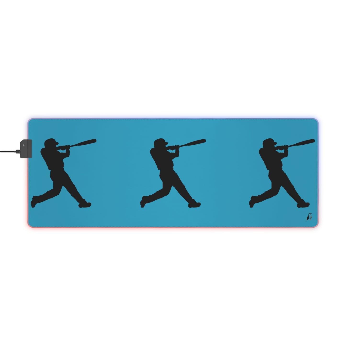 LED Gaming Mouse Pad: Baseball Turquoise