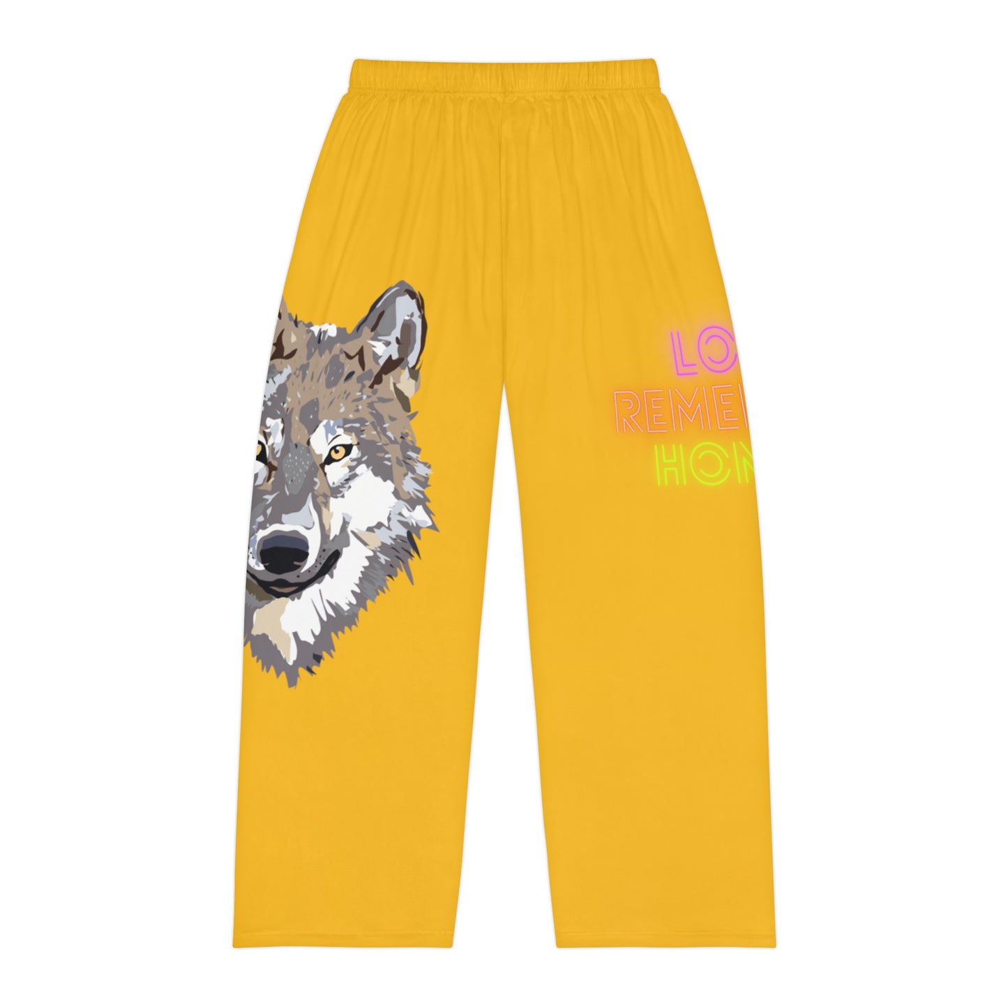 Men's Pajama Pants: Wolves Yellow