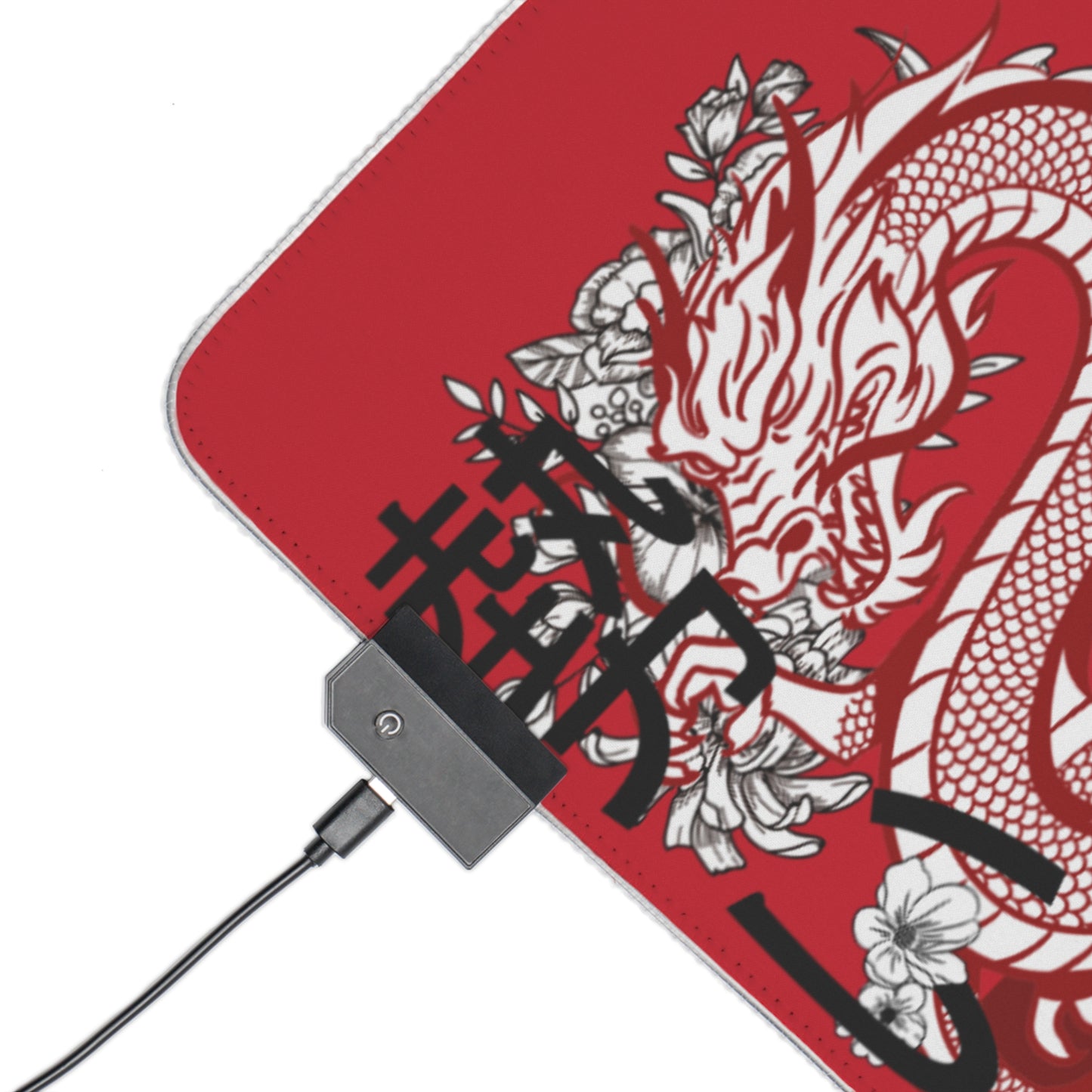 LED Gaming Mouse Pad: Dragons Dark Red