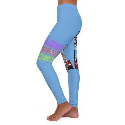 Women's Spandex Leggings: Dragons Lite Blue