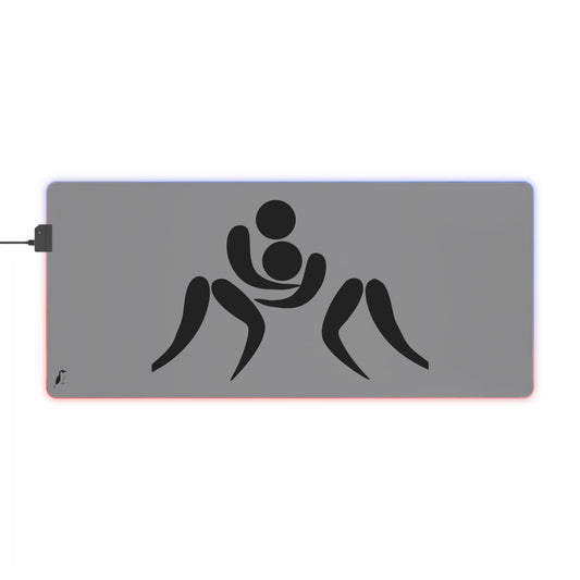 LED Gaming Mouse Pad: Wrestling Grey