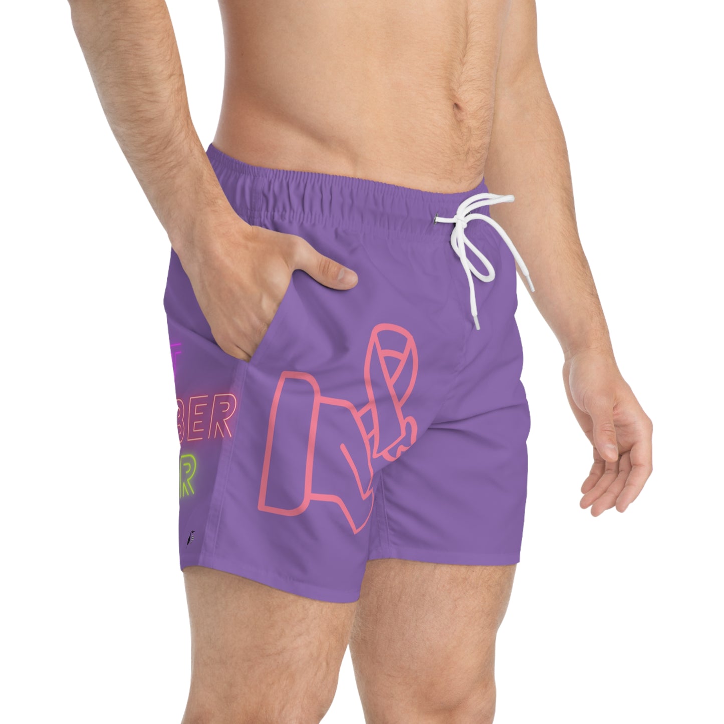 Swim Trunks: Fight Cancer Lite Purple