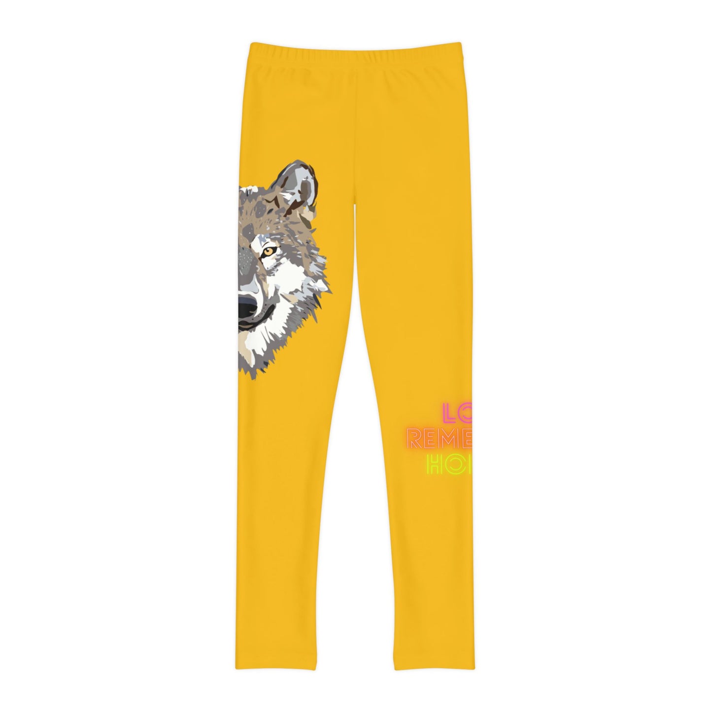 Youth Full-Length Leggings: Wolves Yellow