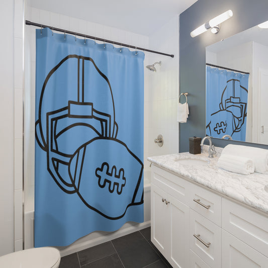 Shower Curtains: #1 Football Lite Blue