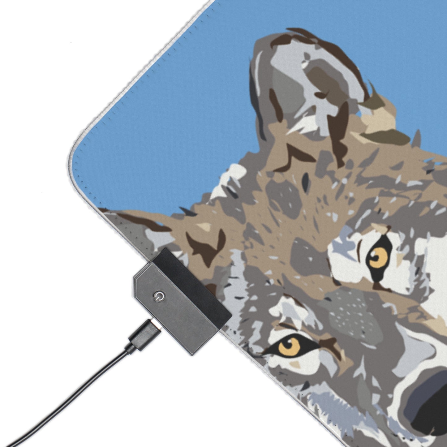 LED Gaming Mouse Pad: Wolves Lite Blue