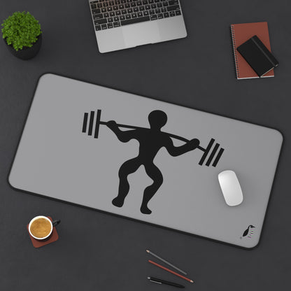 Desk Mat: Weightlifting Grey