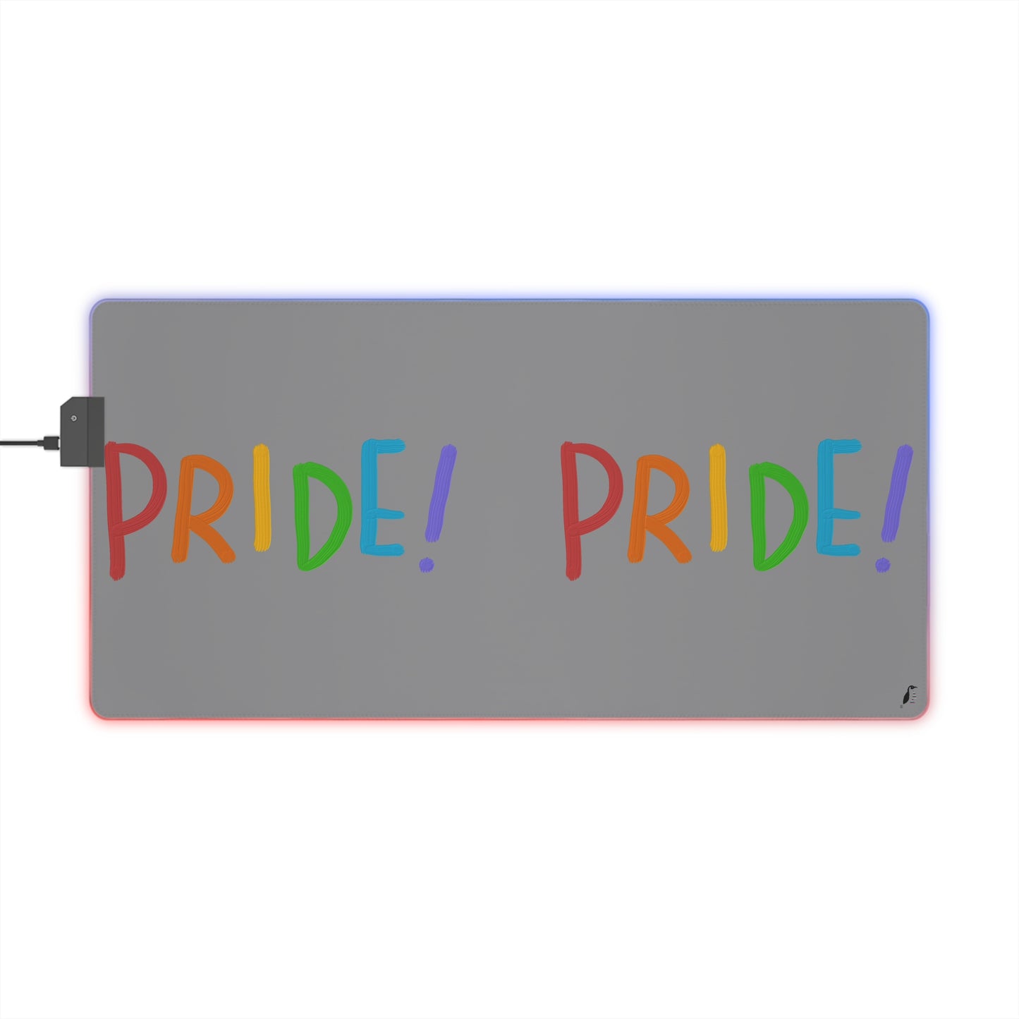 LED Gaming Mouse Pad: LGBTQ Pride Grey