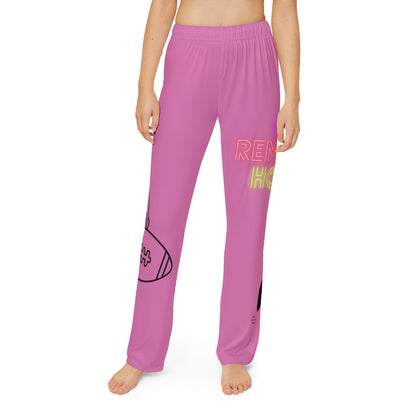 Kids Pajama Pants: Football Lite Pink