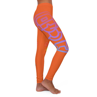 Women's Spandex Leggings: Gaming Orange