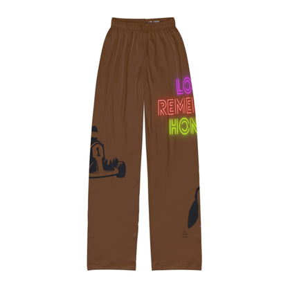 Kids Pajama Pants: Racing Brown