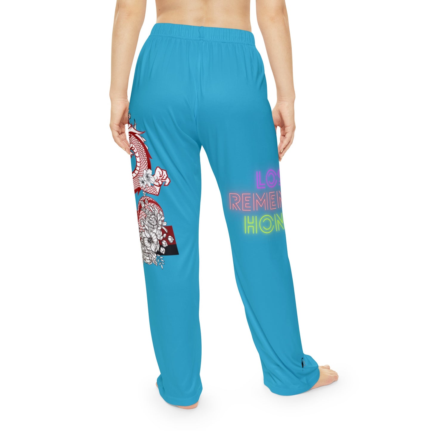 Women's Pajama Pants: Dragons Turquoise