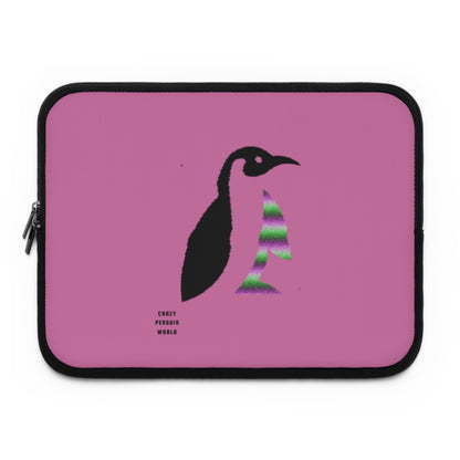 Laptop Sleeve: Crazy Penguin World Logo Lite Pink