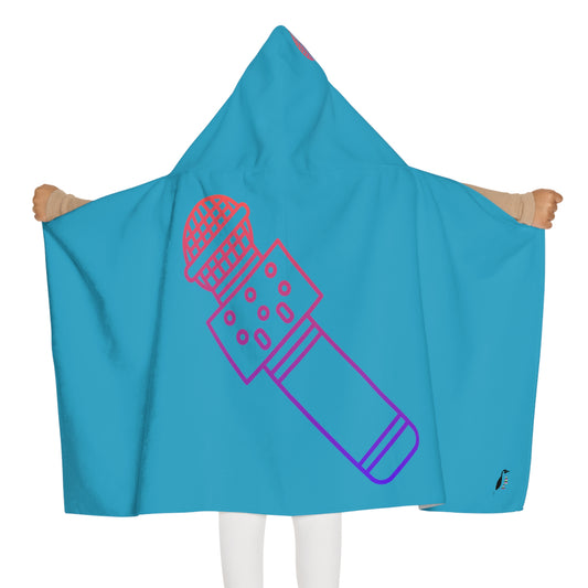 Youth Hooded Towel: Music Turquoise