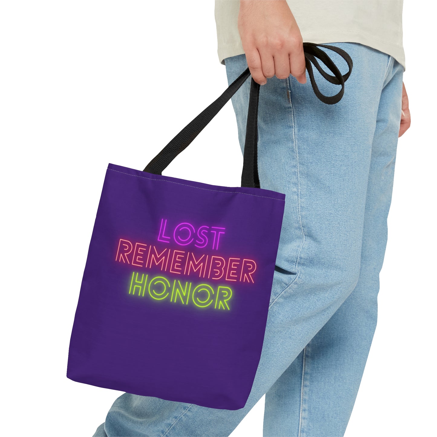 Tote Bag: Lost Remember Honor Purple