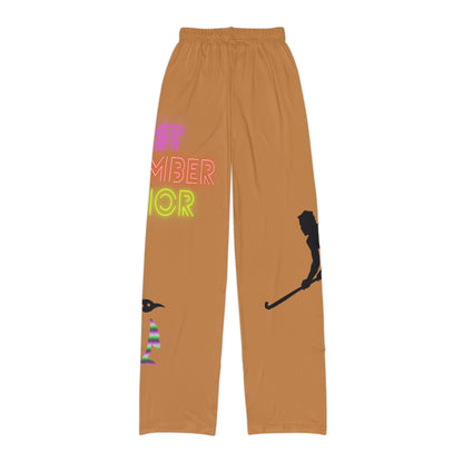 Kids Pajama Pants: Hockey Lite Brown