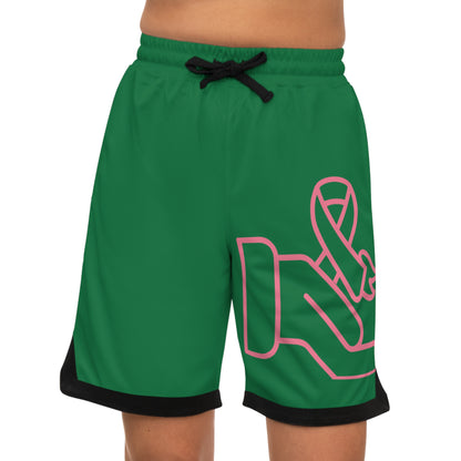 Basketball Rib Shorts: Fight Cancer Dark Green