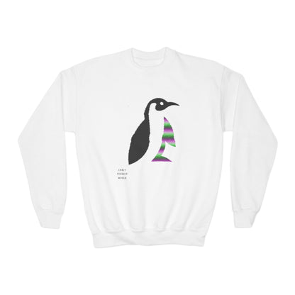 Youth Crewneck Sweatshirt: Crazy Penguin World Logo