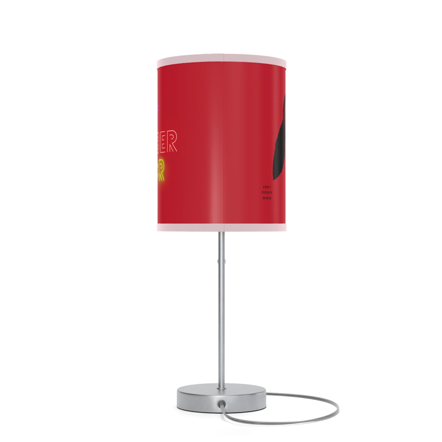 Lamp on a Stand, US|CA plug: Crazy Penguin World Logo Dark Red