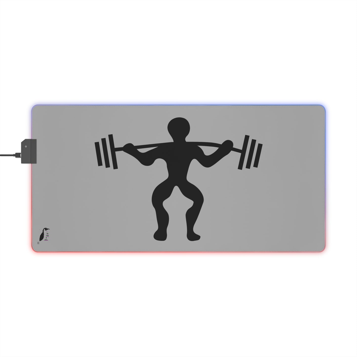 LED Gaming Mouse Pad: Weightlifting Lite Grey